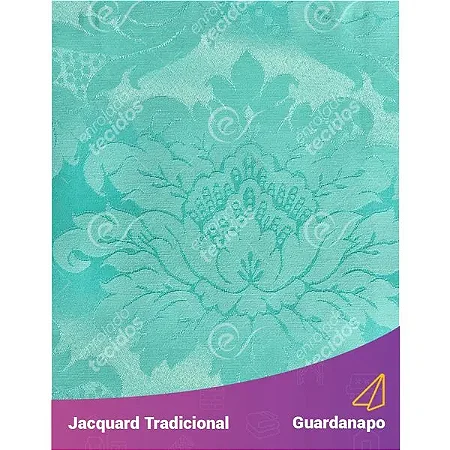Guardanapo em Tecido Jacquard Azul Tiffany Medalhão Tradicional