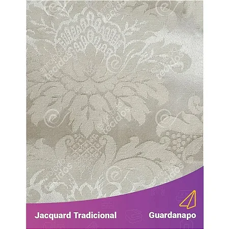 Guardanapo em Tecido Jacquard Bege Marfim Medalhão Tradicional