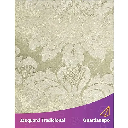Guardanapo em Tecido Jacquard Bege Medalhão Tradicional