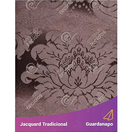 Guardanapo em Tecido Jacquard Marrom Medalhão Tradicional