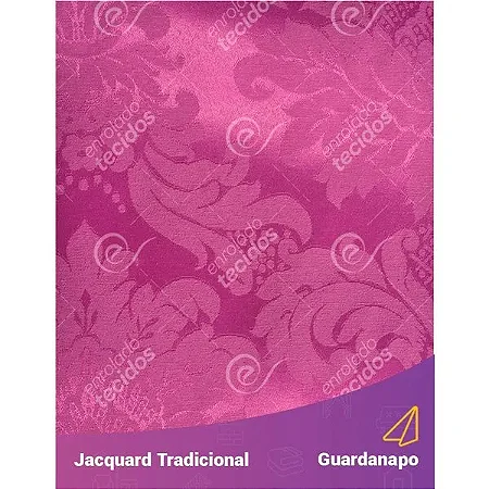 Guardanapo em Tecido Jacquard Pink Medalhão Tradicional