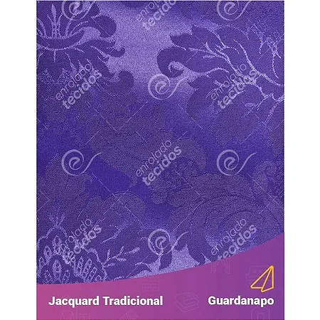 Guardanapo em Tecido Jacquard Roxo Medalhão Tradicional