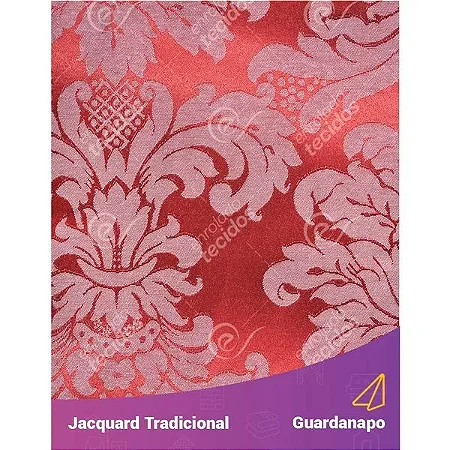 Guardanapo em Tecido Jacquard Vermelho e Branco Circo Medalhão Tradicional