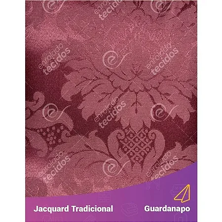Guardanapo em Tecido Jacquard Vinho Marsala Medalhão Tradicional