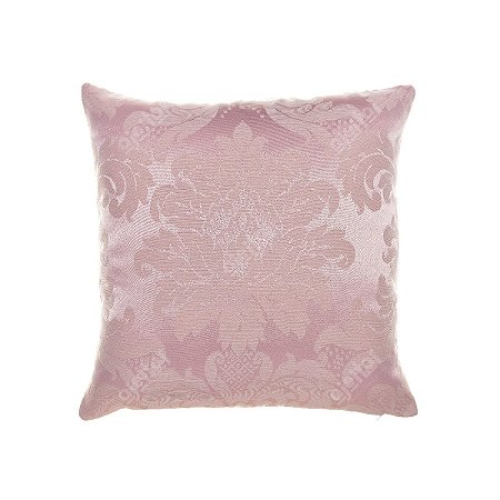 Capa Para Almofada Em Tecido Jacquard Rosa Envelhecido Medalhão