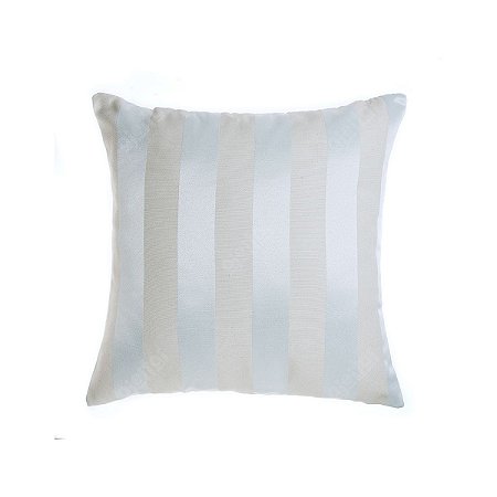 Capa Para Almofada Em Tecido Jacquard Bege E Prata Azulado Listrado