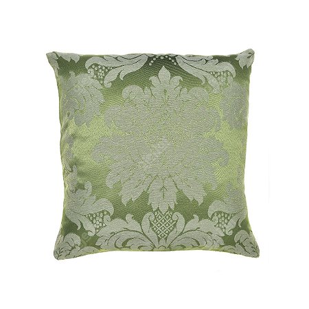 Capa Para Almofada Em Tecido Jacquard Verde Pistache Medalhão