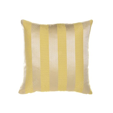 Capa Para Almofada Em Tecido Jacquard Amarelo Listrado