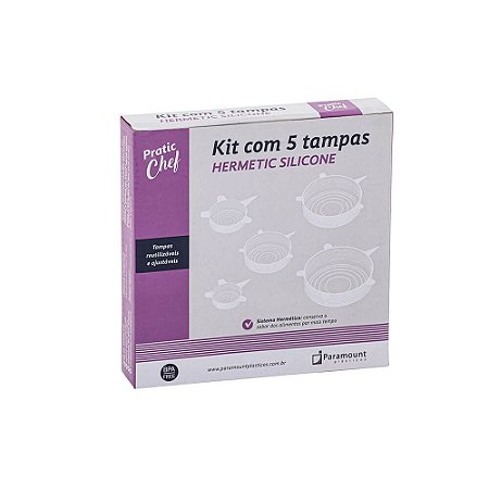 Kit Com 5 Tampas Herméticas Em Silicone