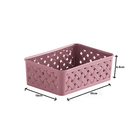 Cesto Organizador Rattan Rose Pequeno