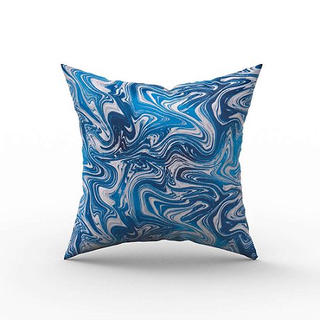 Capa De Almofada Em Tecido Impermeável Acqua Linea Abstrato Azul