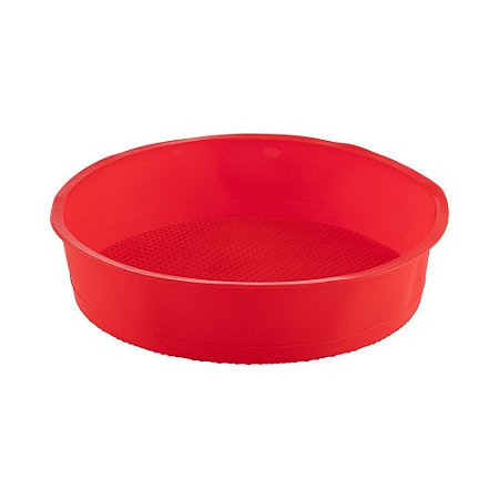 Forma De Silicone Redonda Vermelho