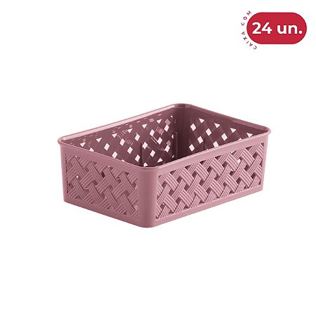 Cesto Organizador Rattan Rose Pequeno - 24 Unidades