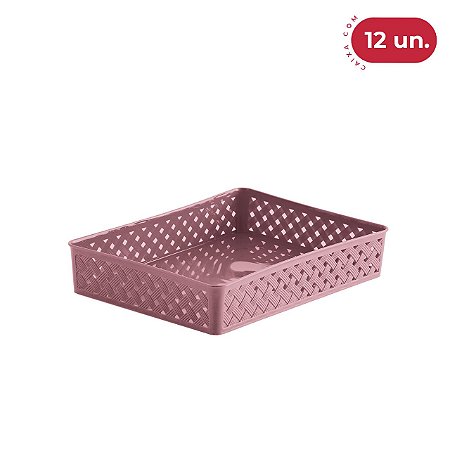 Cesto Organizador Rattan Rose Grande - 12 Unidades