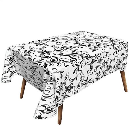 Tecido Plástico Térmico Estampado Arabesco Preto - 1M X 1,4M Largura