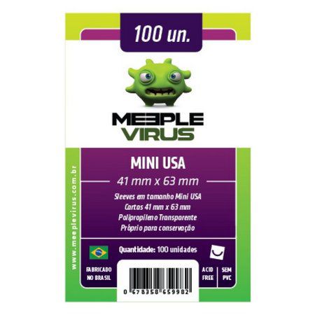 Sleeves 41x63 Mini Usa Meeple Virus