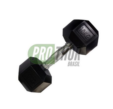 .Jogo de Halter Sextavado Injetado 01 a 10kg (par) **com suporte**