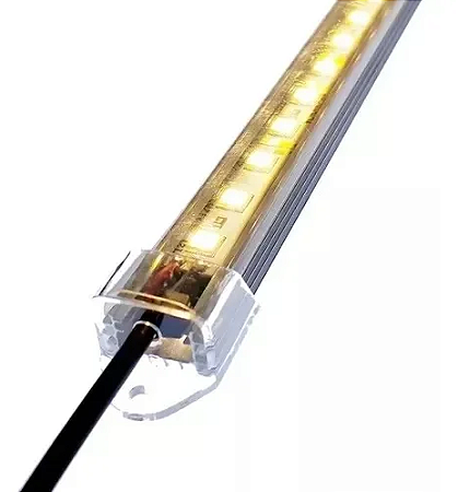 Barra de LED 5054 - 1 Metro - 18w - 3000k -Branco quente - 12v - 72 LEDs - Com Lente transparente