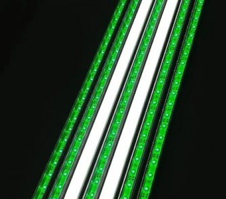 Barra de LED 5054 - 1 Metro - 18w - Verde - 12v - 72 LEDs - Com Lente transparente