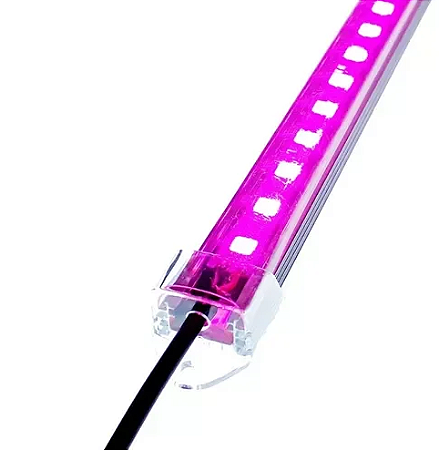 Barra Led 5054 com 100 cm - 12v - Rosa - 72 leds  - 20w - com calha de proteção transparente