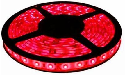 Fita LED - 5050 Vermelha - Rolo com 5 Metros - 14w  - 60 LEDs por Metro - IP65 (com Silicone) - 12V