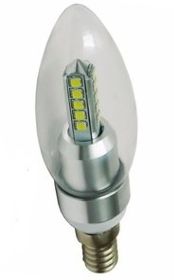 Lâmpada Vela Transparente LED 5w E14 Branco Quente Sem bico