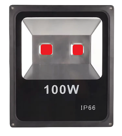 Refletor Holofote LED COB 100w Vermelho - IP66