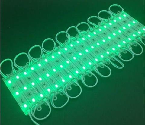 Modulo de Led SMD Barras com 03 LEDS - 12v - Verde - A Prova D´agua - Pacote com 200 peças