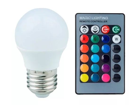 Lâmpada Bluetooth Led RGB + Som + Controle Remoto, mini paredao para  carrinho de controle remoto 