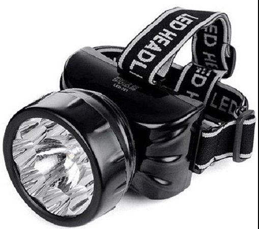 Lanterna Recarregável DE CABEÇA DP-781   LEDs: 8 + 1 leds