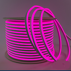Mangueira Fita LED Neon Flexível - 3528 - Rosa - 120 Leds por metro - 220v -  IP67 - Rolo com 100 Metros