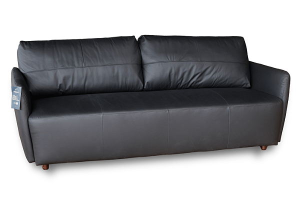 Sofá Teruel Preto Couro Legítimo 2,06m