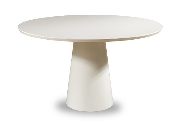 Mesa de Jantar Redonda 1,30m Base Cone Inteira Off White