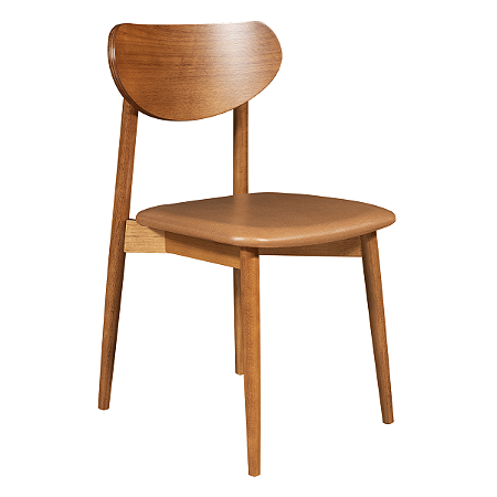 Cadeira Odara em Courissimo Caramelo com Encosto Laminado