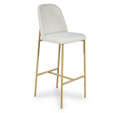 Banqueta Lucille Courissimo Caramelo Metal Dourado