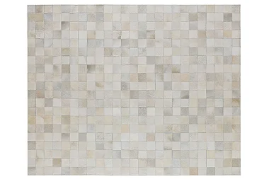Tapete MN10X10 Off White Couro Legítimo Quadriculado