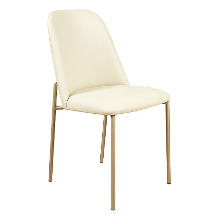 Cadeira Lucille em Courissimo Areia com Base em Metal Champanhe