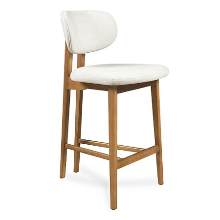 Banqueta  Lisboa Linho Cinza 1030 Madeira Cor 40