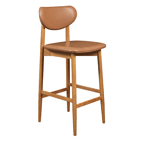 Banqueta Odara em Courissimo Caramelo com Encosto Laminado