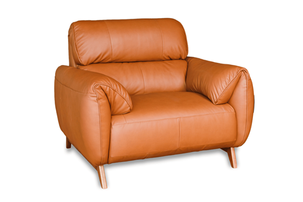 Poltrona Puerto Couro Legítimo Caramelo Amarula Fixa