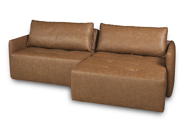 Sofá Sebastian Retrátil e Articulado em Couro Legítimo Amarula 2,10m