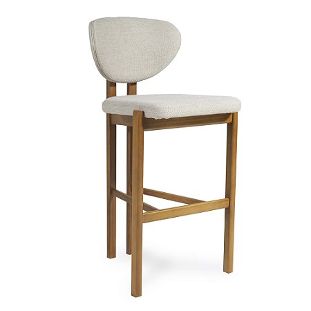 Banqueta Veneza em Bouclê Cinza Mad.