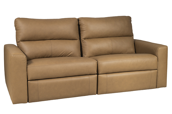 Sofá Oslo Elétrico em Couro Legítimo Castanho 2,10m