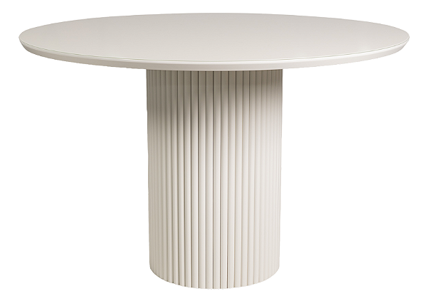Mesa de Jantar Cloe Redonda em Laca Off White 1,20 x 1,20m