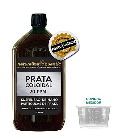 Prata Coloidal 20PPM - com padrões quânticos