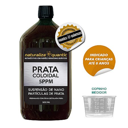Prata Coloidal 5PPM - com padrões quânticos