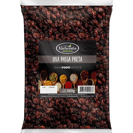 Uva Passa Preta Argentina 500g