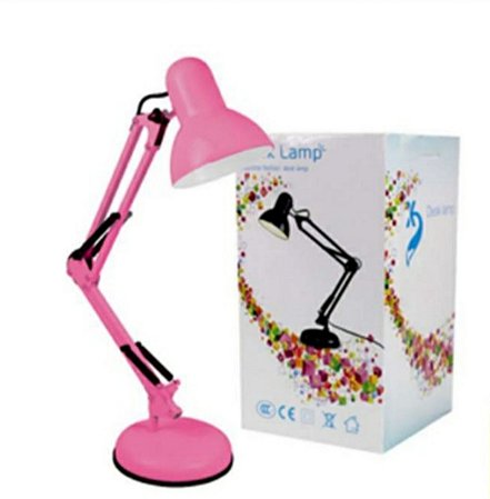 Luminária de Mesa Articulável Rosa