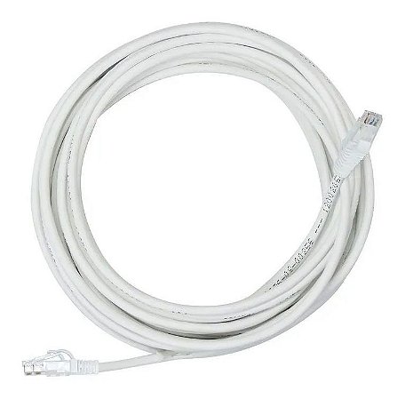 CABO REDE PATCH CORD CAT5E 10M BRANCO PLUSCABLE