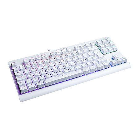 Teclado Mecânico Gamer Dark Avenger Branco Rainbow Switch Marrom Redragon